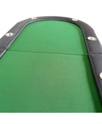 Streamdale Design 73" Foldable Poker Table with Cup Holders #16364 Green
