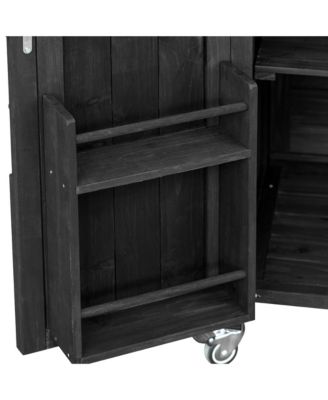 Outdoor Rolling Grill Table Bar Cart Kitchen Island