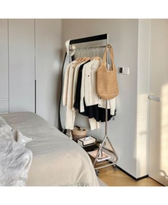 Leon Black Clothes & Hat Rack - Retro Bedroom Storage