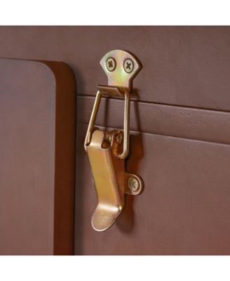 Flip-Top Vanity Desk w/ LED, Adjustable Length, Drawers - Walnut