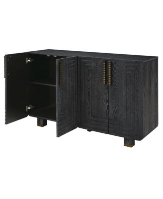 54" Retro Buffet Cabinet - 4-Door Fluted Sideboard