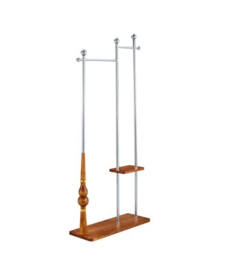 Streamdale 70" Industrial Coat Rack - Wood & Steel, Double Layer Hanger