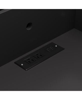 Nightstand with Charging, LED, Sliding Top, Drawers