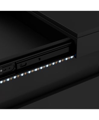 Nightstand with Charging, LED, Sliding Top, Drawers