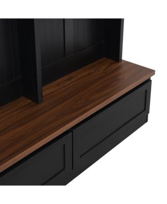 Streamdale Farmhouse 4-in-1 Hall Tree - Mudroom Coat Rack Bench with Drawers, Black