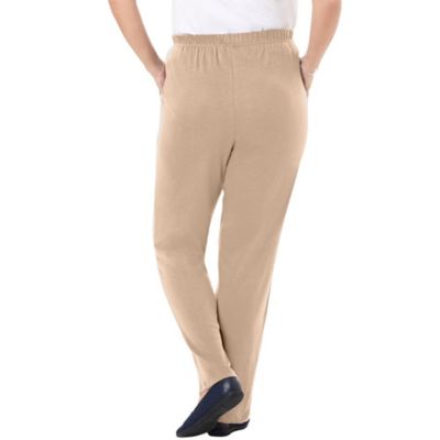Plus Size Within 7-Day Knit Straight-Leg Pull-On Pants