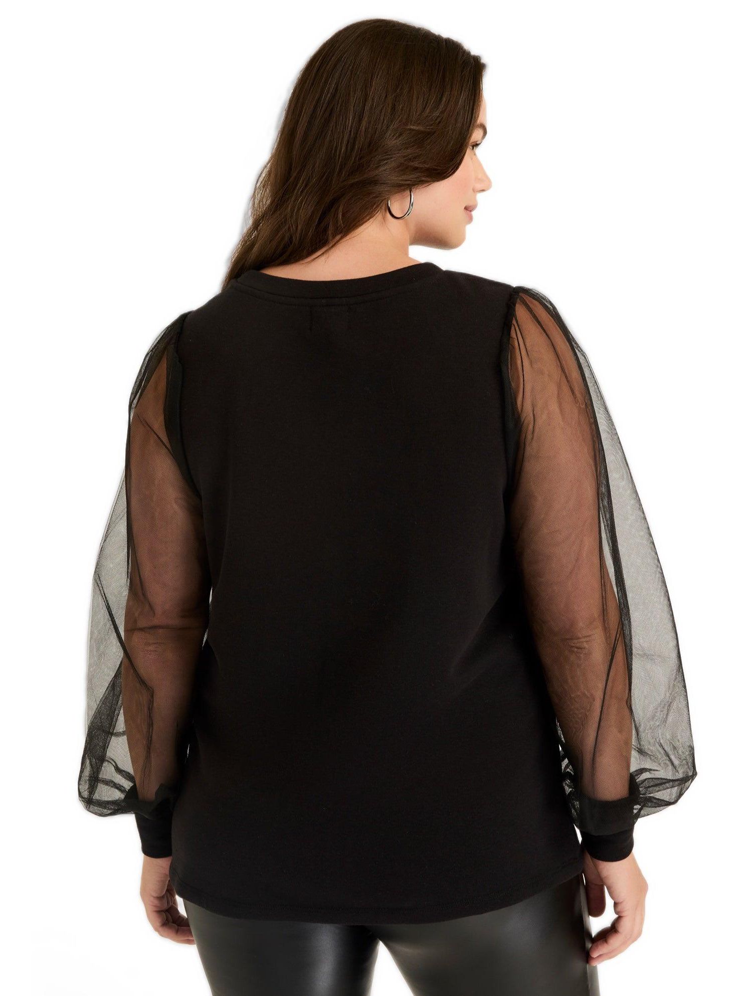 Women's Puff-Sleeve French Terry Sweatshirt