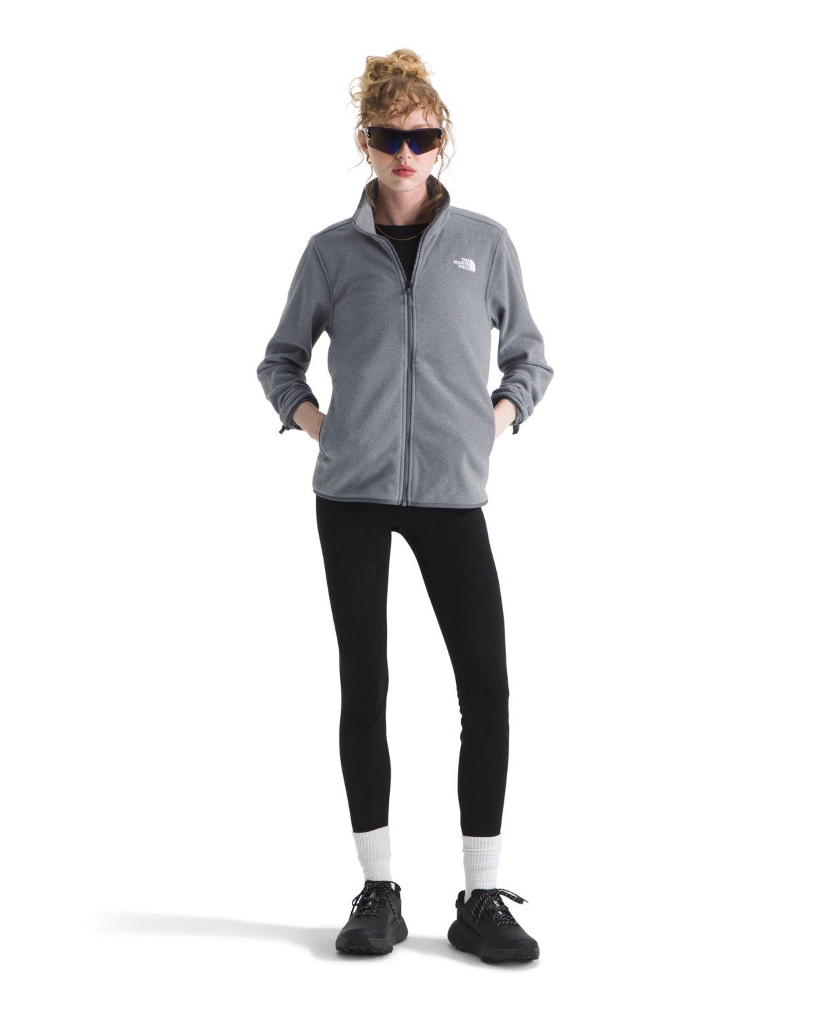 The North Face Women's Glacier Logo Detail Jacket In Gray
