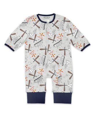 Baby Boys and Girls Heather Gray Houston Astros Sleep and Play Full-Zip Sleeper Bib Set