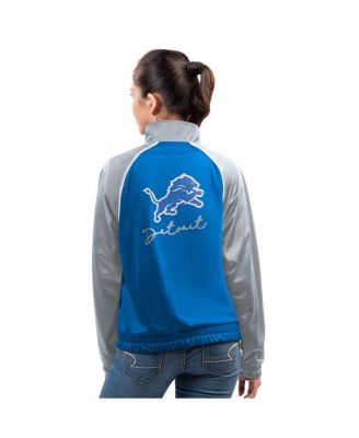 Women's Blue Detroit Lions Replay Full-Zip Track Jacket