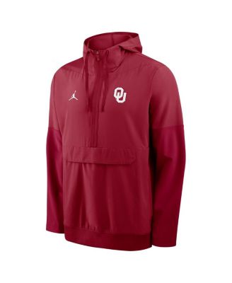 Men's Crimson Oklahoma Sooners Anorak Half-Zip Hoodie Jacket