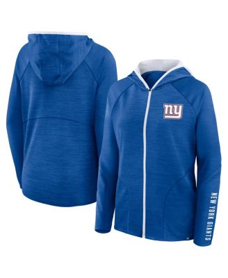 Fanatics - Women's Royal New York Giants Redzone End Around Pass Raglan Full-Zip Hoodie