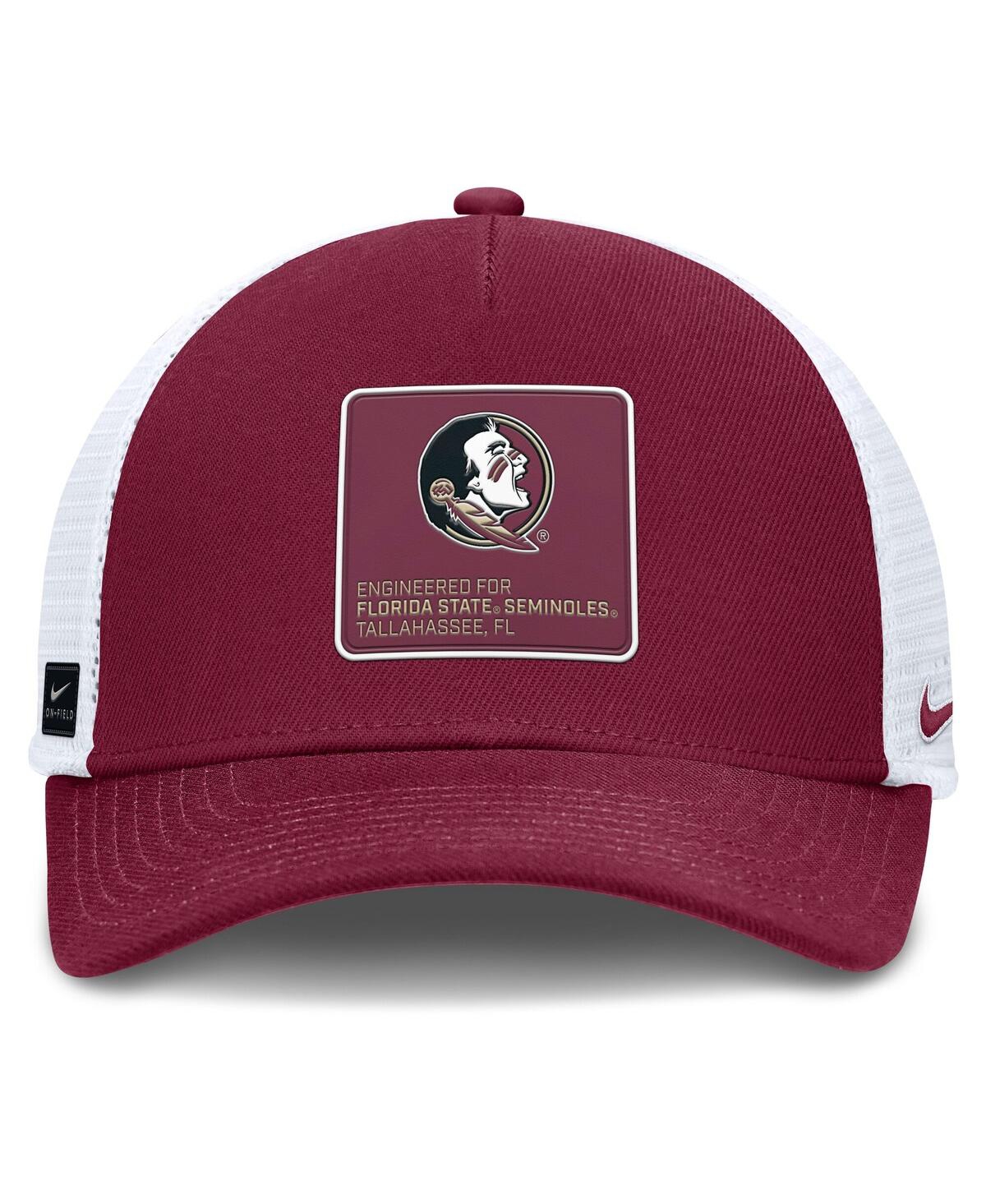 Nike Men's Garnet/white Florida State Seminoles 2025 On-field Rise Engineered Trucker Adjustable Hat In Red