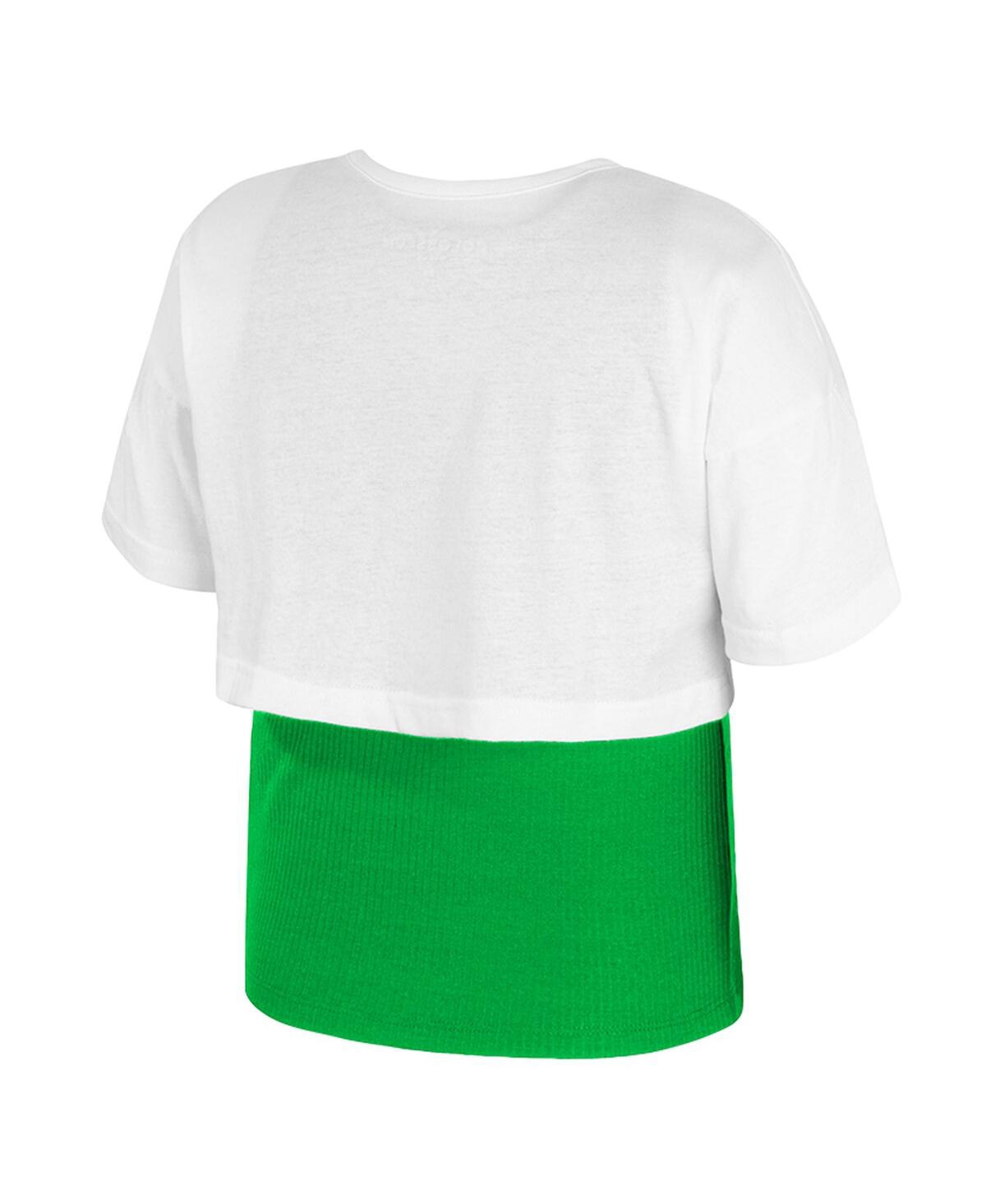 Colosseum Big Girlsâ White Oregon Ducks Gale Cropped 2fer Top In White