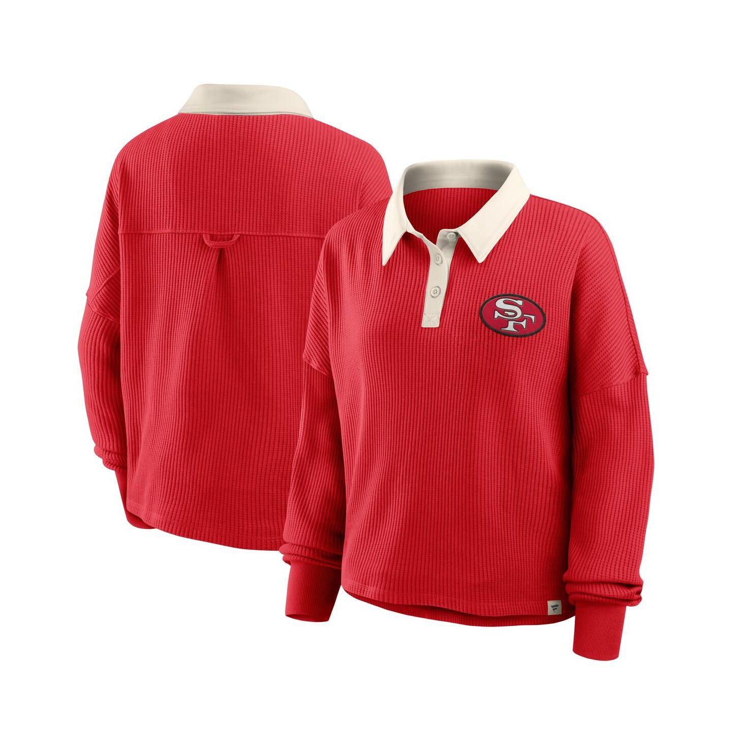 Женская рубашка Fanatics Scarlet San Francisco 49ers Oversized Hometown Premium Thermal Long Sleeve — фото 1