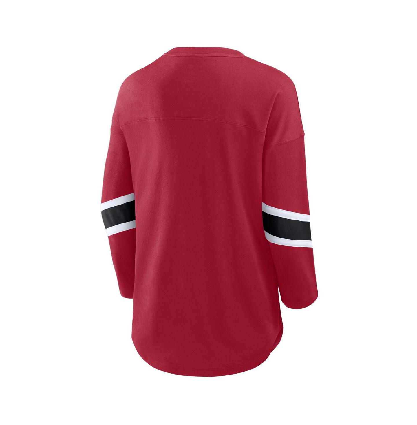 Женская футболка Fanatics Scarlet San Francisco 49ers Redzone 3/4-Sleeve — фото 2