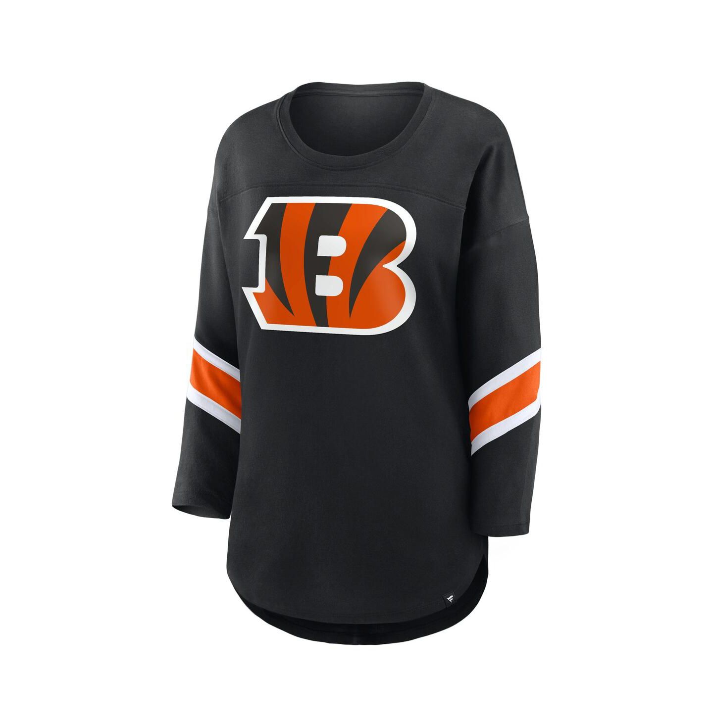 Женская футболка Fanatics Black Cincinnati Bengals Redzone 3/4-Sleeve — фото 3