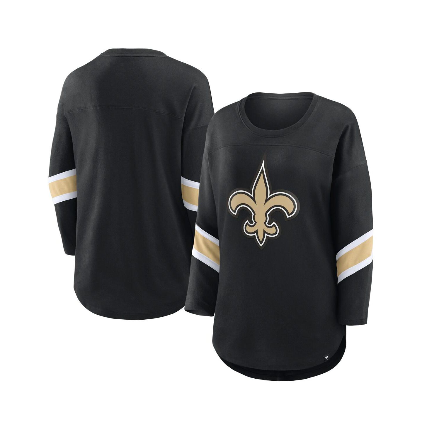 Женская футболка Fanatics Black New Orleans Saints Redzone 3/4-Sleeve — фото 1