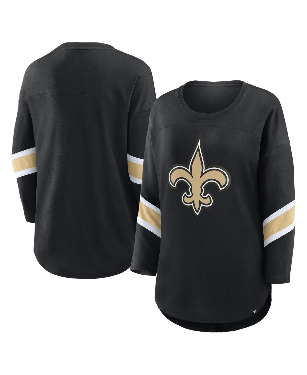 Fanatics Women's Black New Orleans Saints Redzone 3/4-sleeve T-shirt