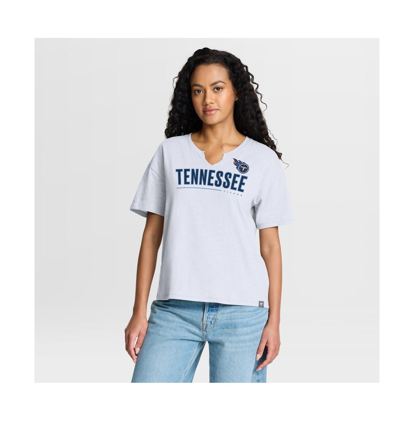 Женская футболка Fanatics White Tennessee Titans Redzone Slub Boxy — фото 1