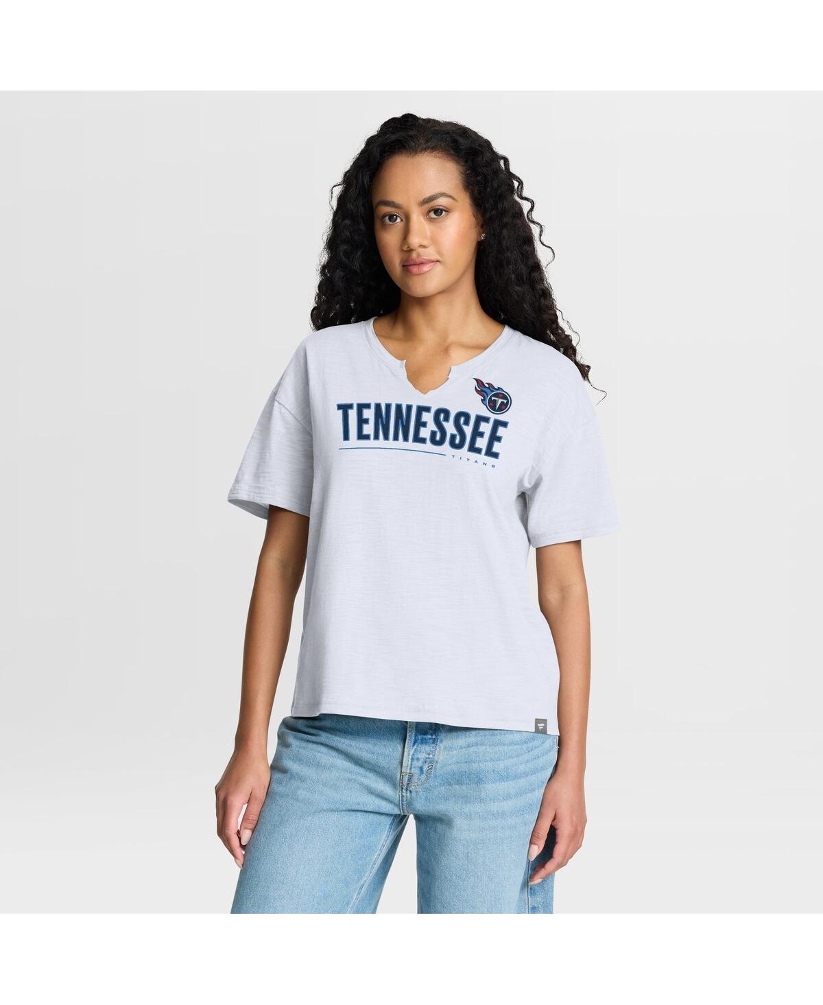 Fanatics Women's White Tennessee Titans Redzone Slub Boxy T-shirt