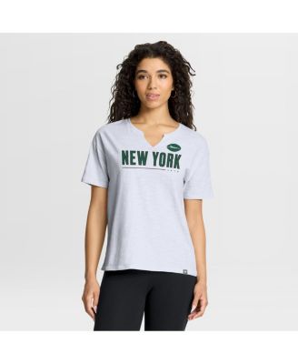 Fanatics - Women's White New York Jets Redzone Slub Boxy T-Shirt