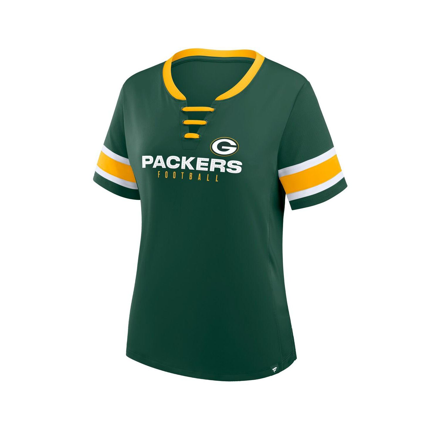 Women's Green Bay Packers Redzone Draw Play Athena Lace-Up T-Shirt