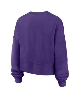 Women's Purple LSU Tigers Oversized Phoenix Arch Pullover Sweatshirt
