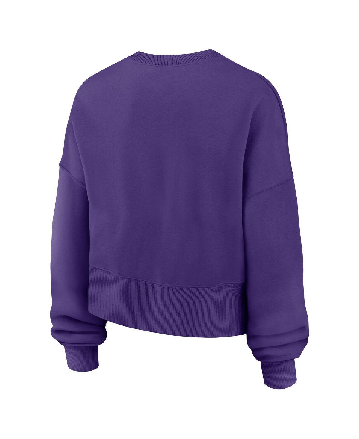 Nike Women's Purple Lsu Tigers Oversized Phoenix Arch Pullover Sweatshirt In Purple