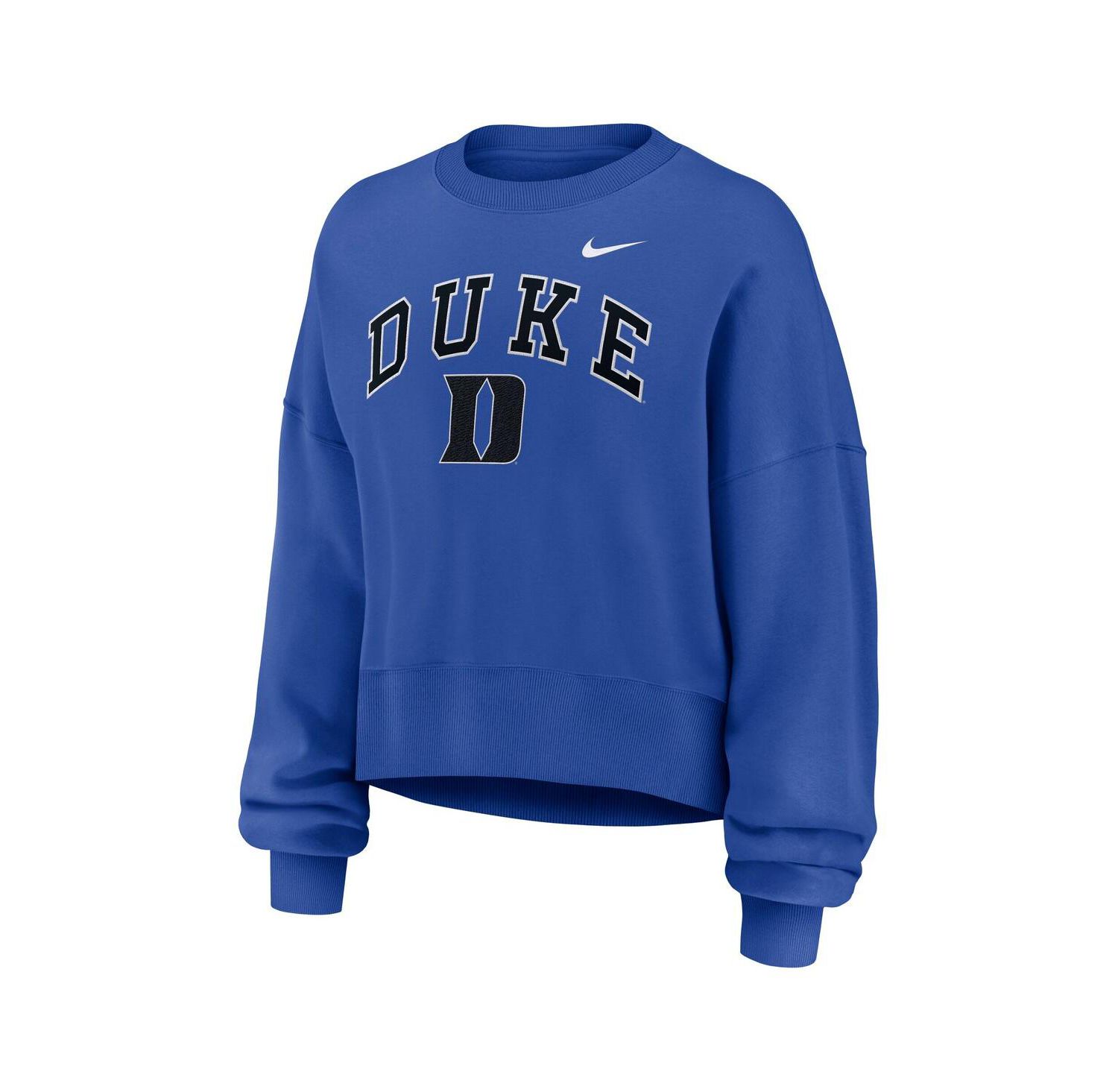 Women's Royal Duke Blue Devils Oversized Phoenix Arch Pullover Sweatshirt
