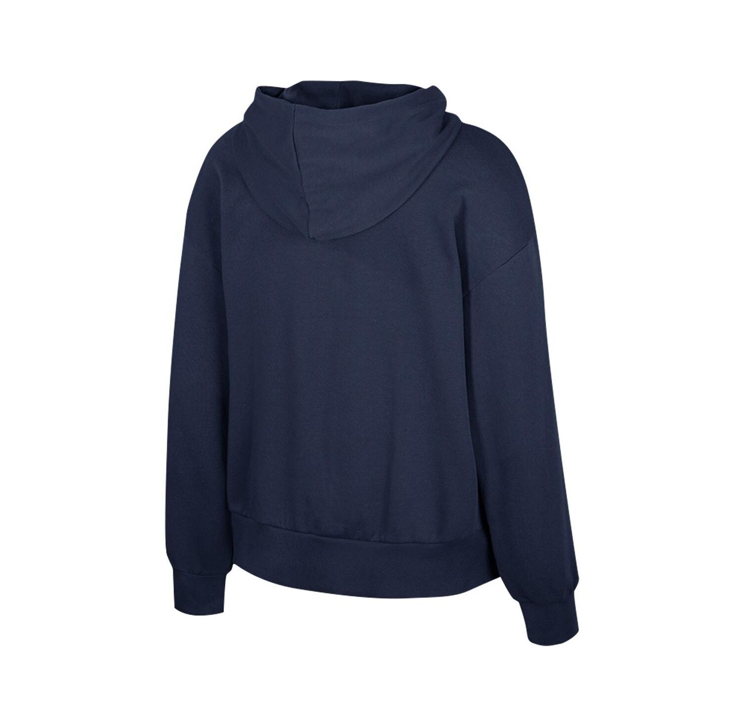 Women's Navy West Virginia Mountaineers Reflection Rhinestone Drawcord Pullover Hoodie