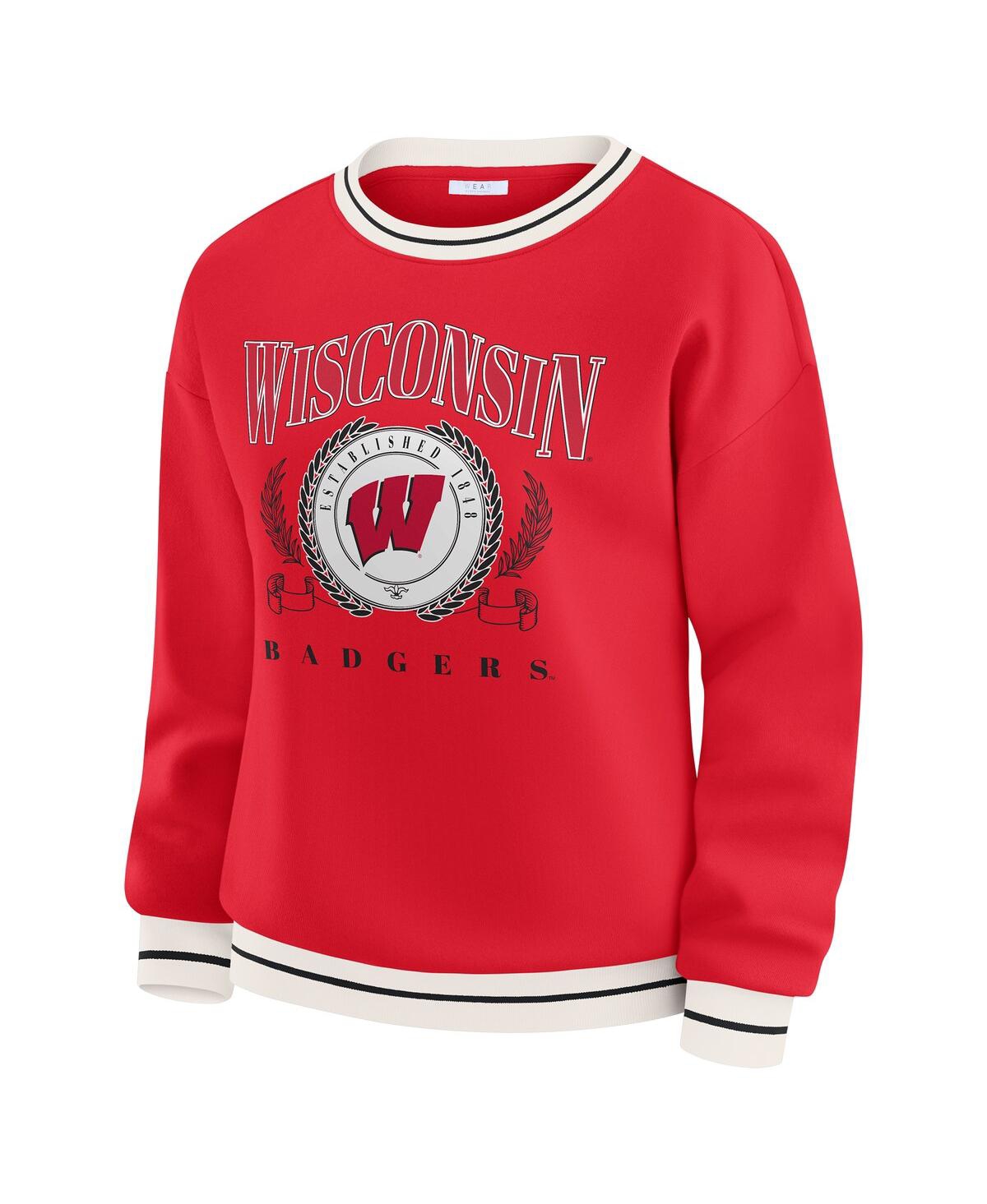 Wear by Erin Andrews Women's Red Wisconsin Badgers Seal Sweatshirt