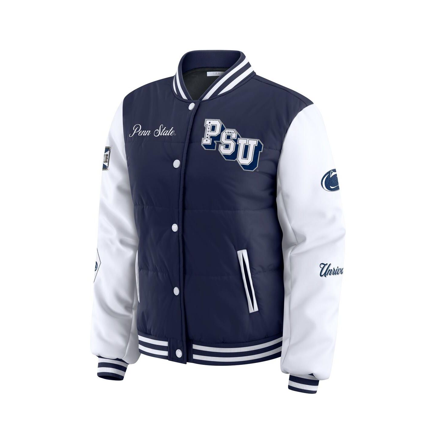 Женская куртка WEAR by Erin Andrews Navy Penn State Nittany Lions Varsity Puffer — фото 3