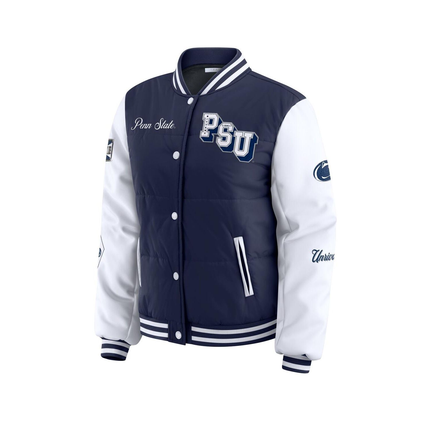 Women's Navy Penn State Nittany Lions Varsity Puffer Jacket
