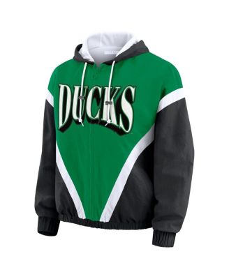 Women's Green/Black Oregon Ducks Color Block Full-Zip Windbreaker Jacket