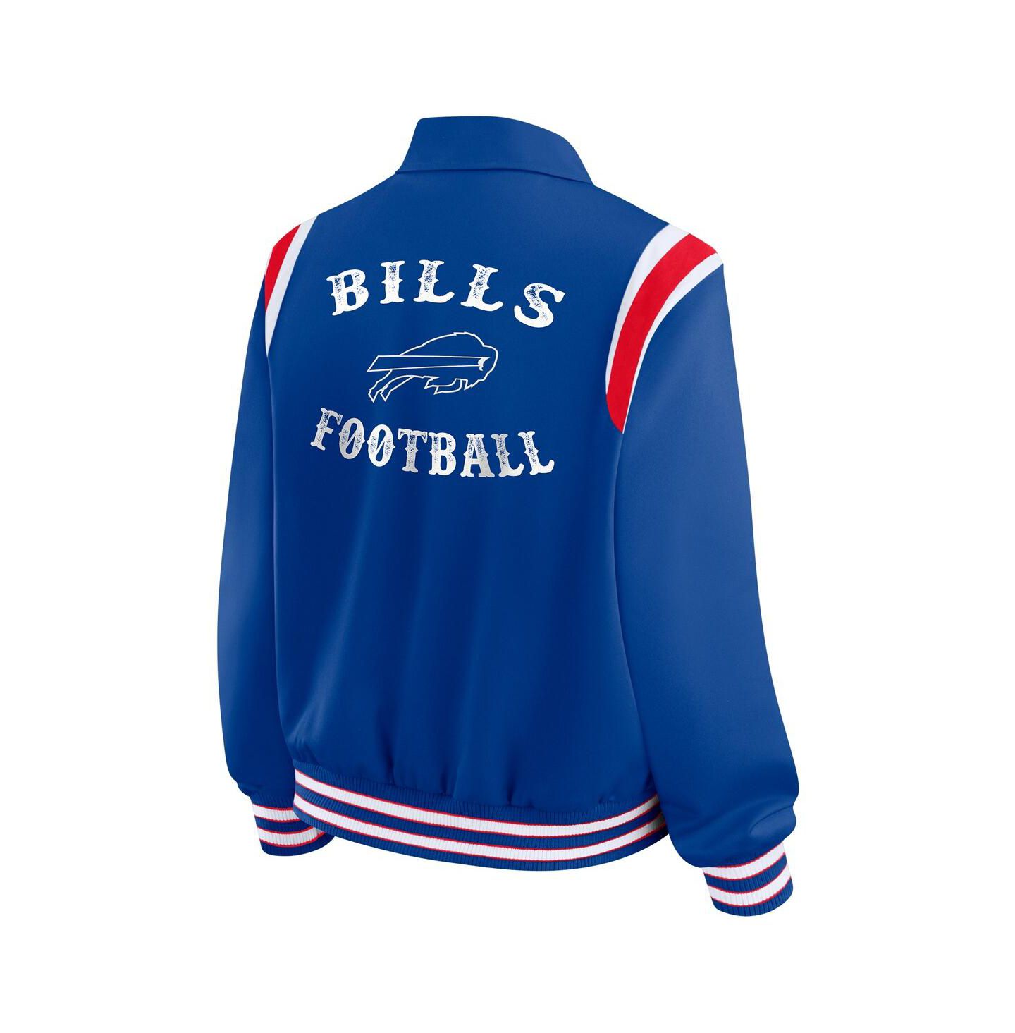 Женская куртка WEAR by Erin Andrews Royal Buffalo Bills Varsity Lightweight Full-Snap — фото 2