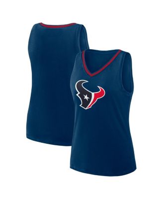 Logo Athletic - Women's Navy Houston Texans Stellar Win V-Neck Tank Top