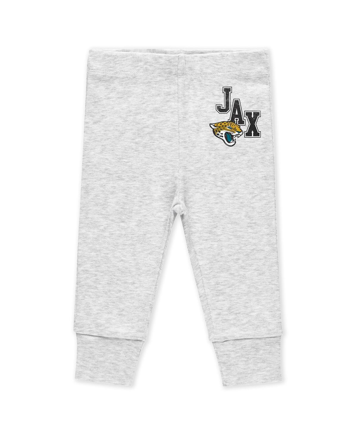 Wear By Erin Andrews Baby Boys And Girls 3-piece Jacksonville Jaguars Turn Me Around Bodysuits Pant Set In Multi