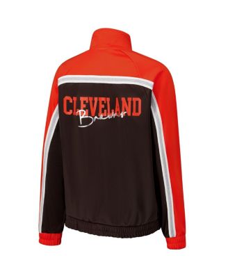 Women's Brown Cleveland Browns Post Game Full-Zip Track Jacket