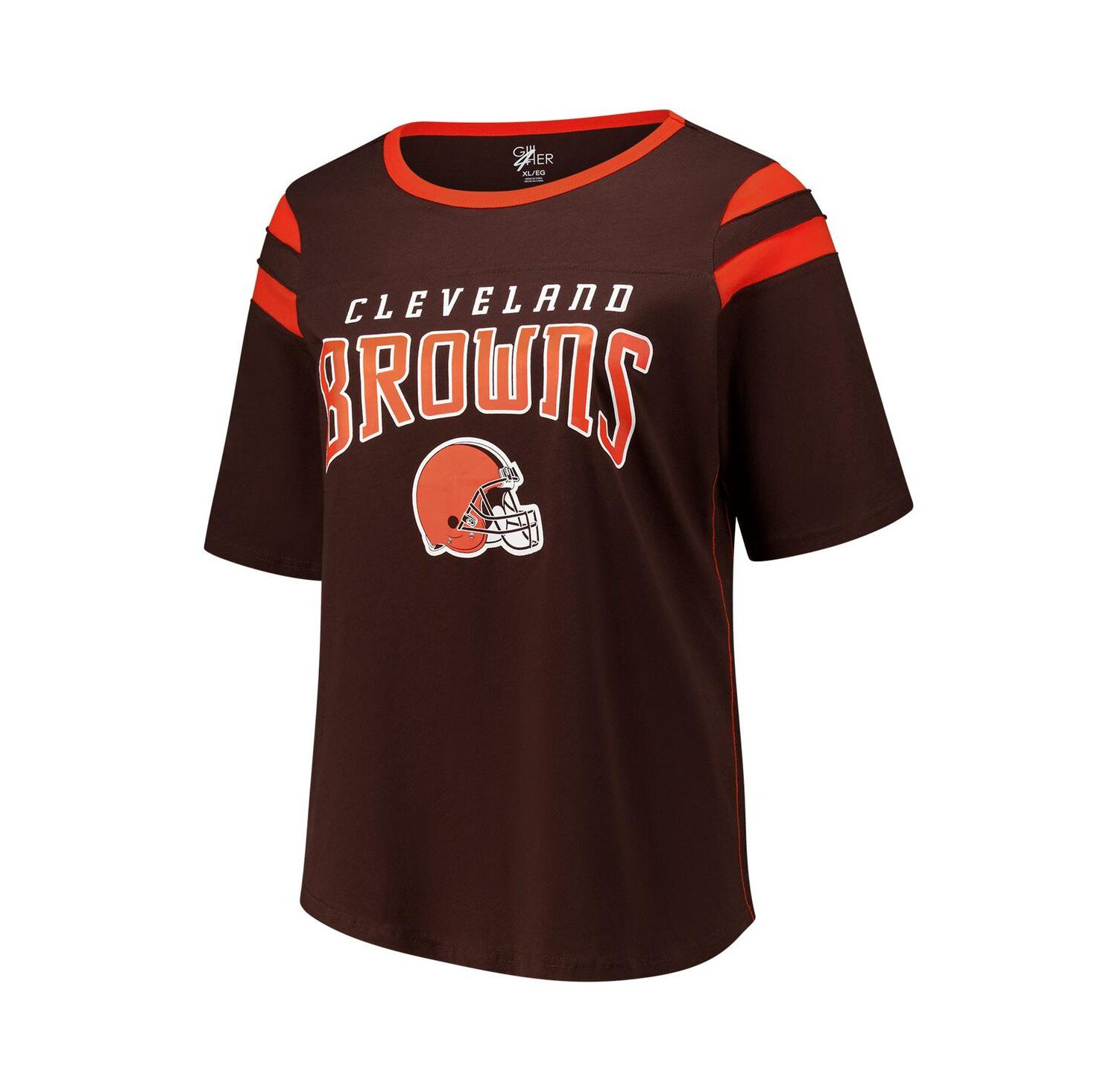 Women's Brown Cleveland Browns Plus Size Linebacker T-Shirt