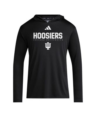 Men's Black Indiana Hoosiers 2025 AEROREADY Sideline Training Long Sleeve Hooded T-Shirt