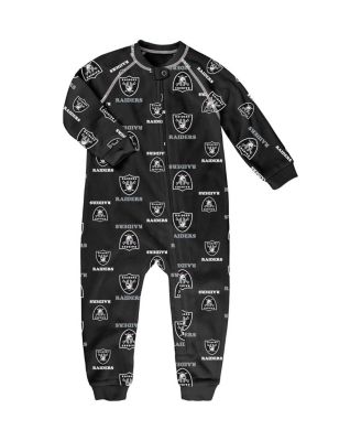Outerstuff - Toddler Black Las Vegas Raiders Allover Print Raglan Full-Zip Jumper
