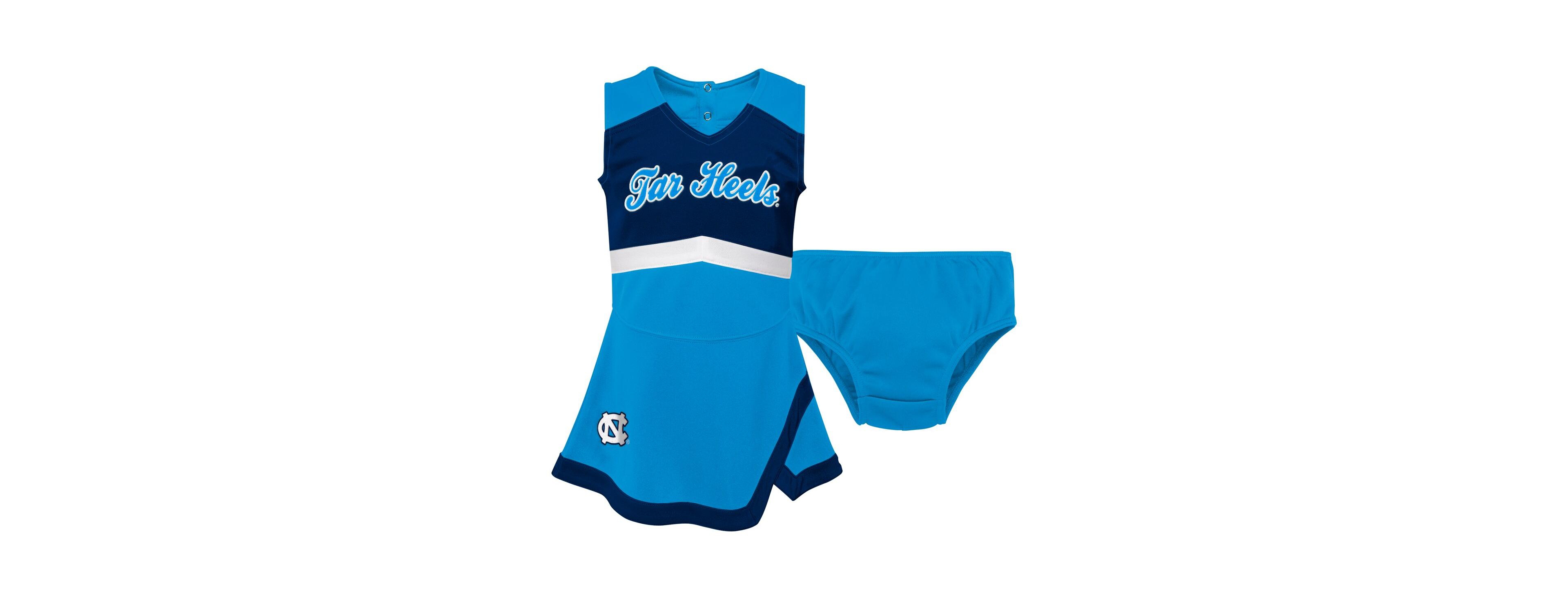 Outerstuff Girls Toddler 2-Piece Carolina Blue North Carolina Tar Heels Cheer Captain Dress Bloomers Set