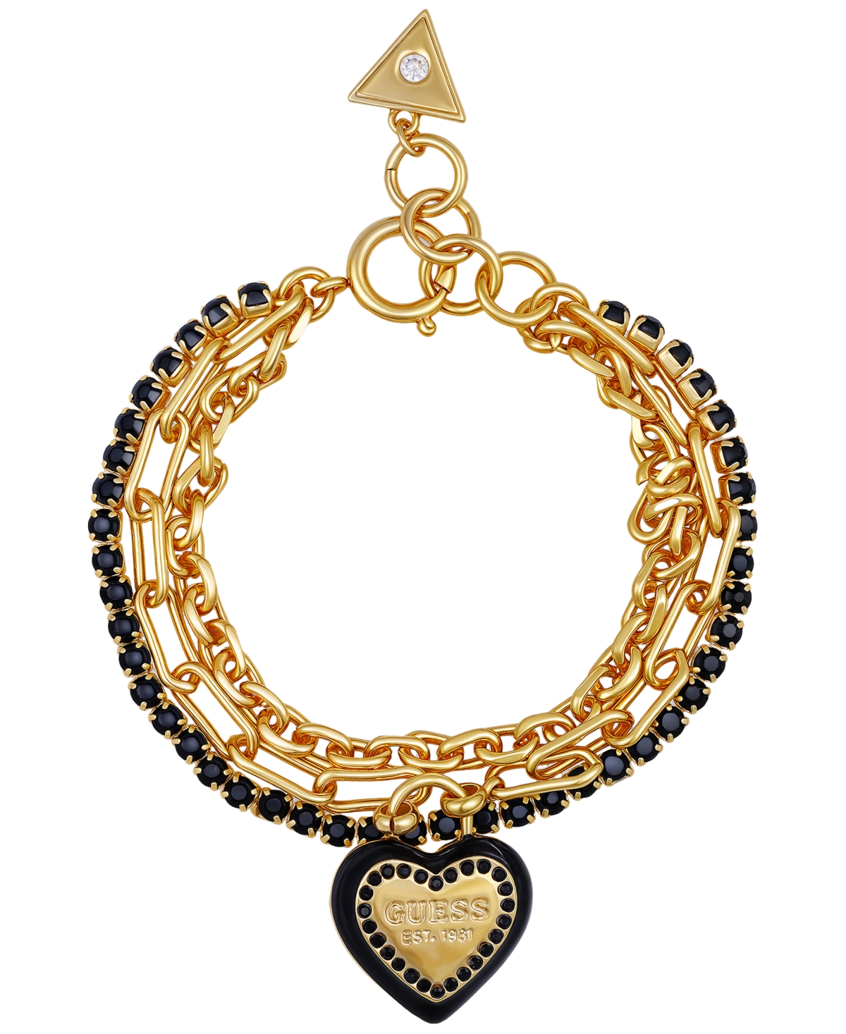 Guess Dainty Daring Multi-strand Bracelet In Gold