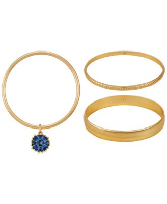 Gold-Tone Three-Piece Bangle Bracelet Set