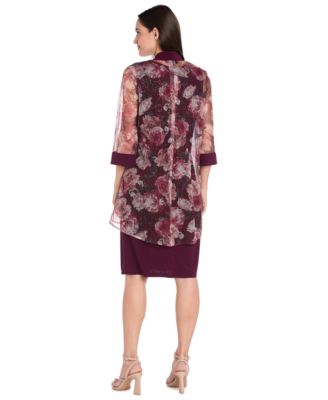 Petite Printed Scoop Neck Jacket Dress