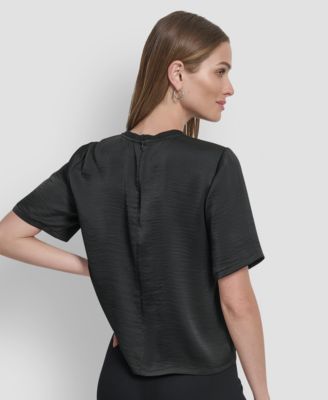 Women's Studded Boxy Short Sleeve Top