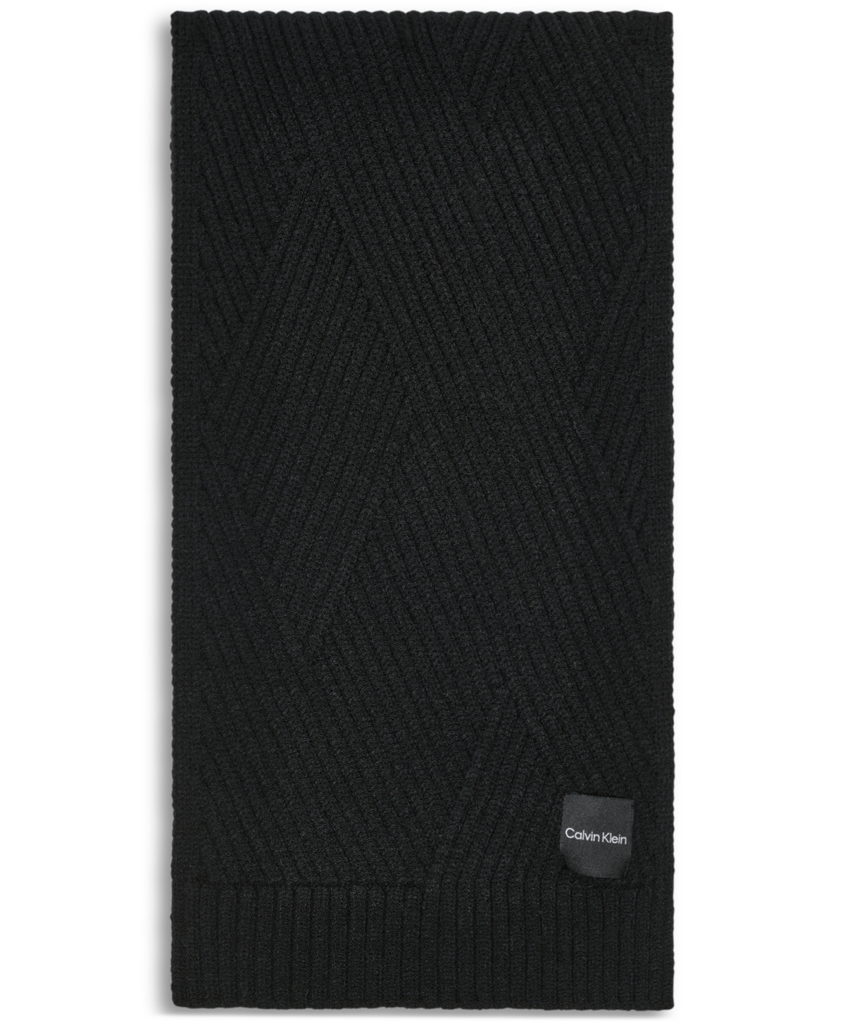 Calvin Klein Modern Bias Rib Scarf In Black
