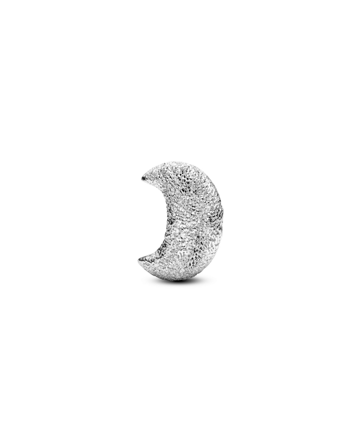 Pandora Silver Tone Textured Moon Mini Charms In Metallic