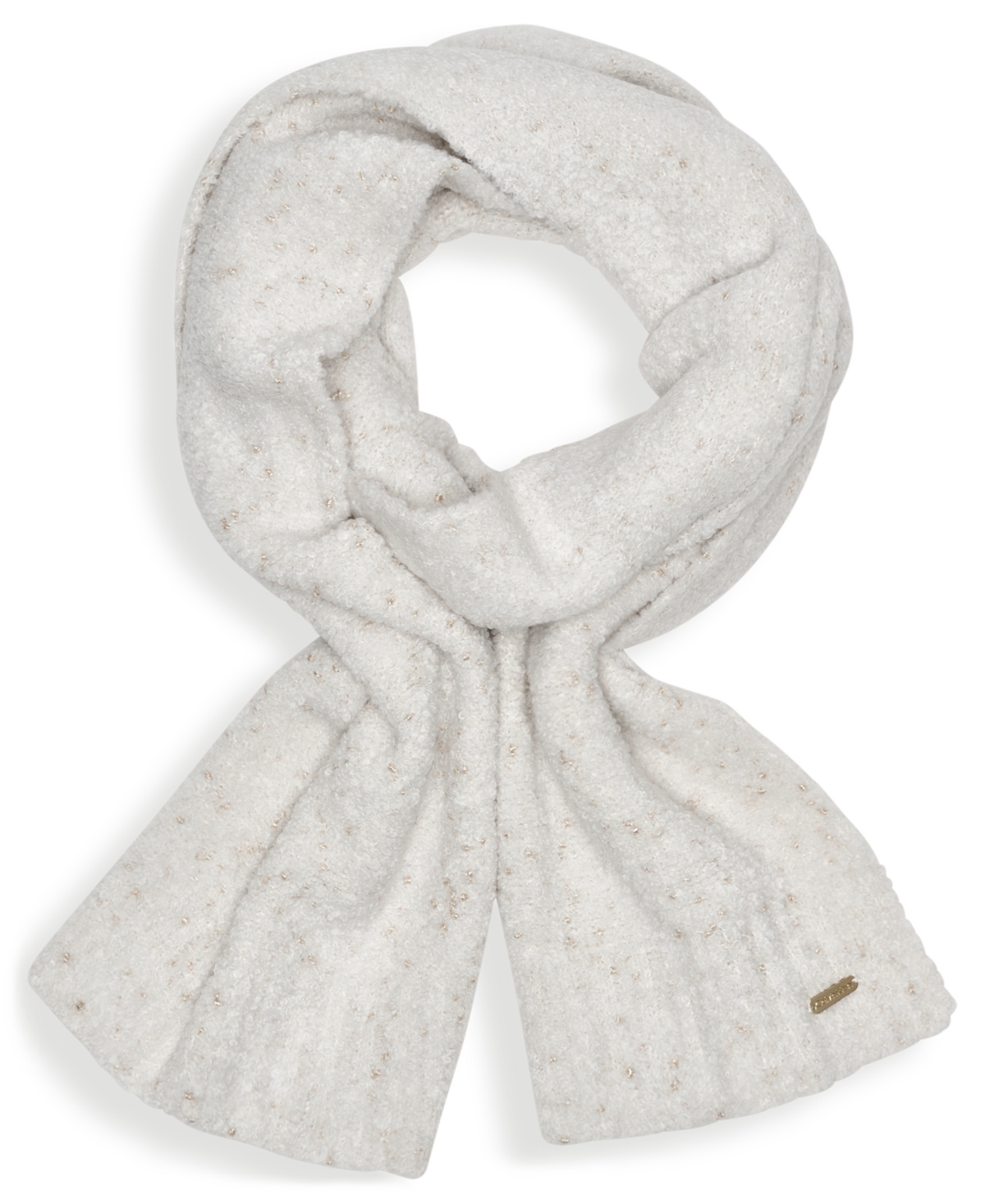 Calvin Klein Metallic Knit Scarf In Gray